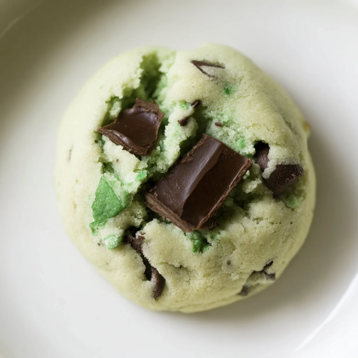 Freshly baked Emerald Isle Mint Chocolate Chip Cookies stacked high, with gooey melted chocolate chips and mint chunks visible.