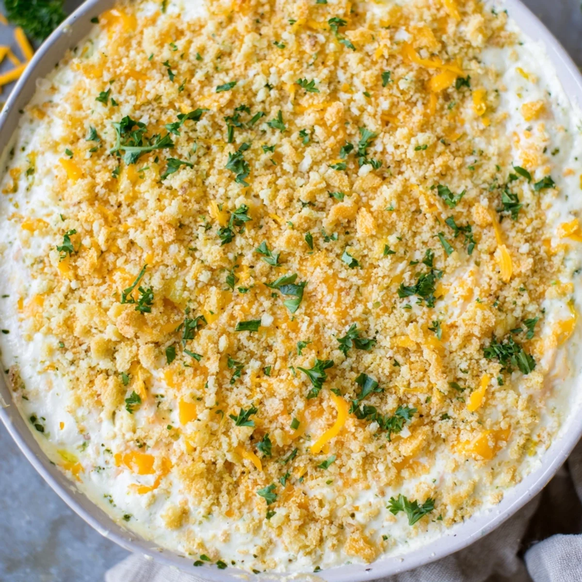 Fresh diced jalapeños and shredded cheddar cheese are mixed into the creamy base for this spicy Super Bowl Jalapeño Popper Dip.