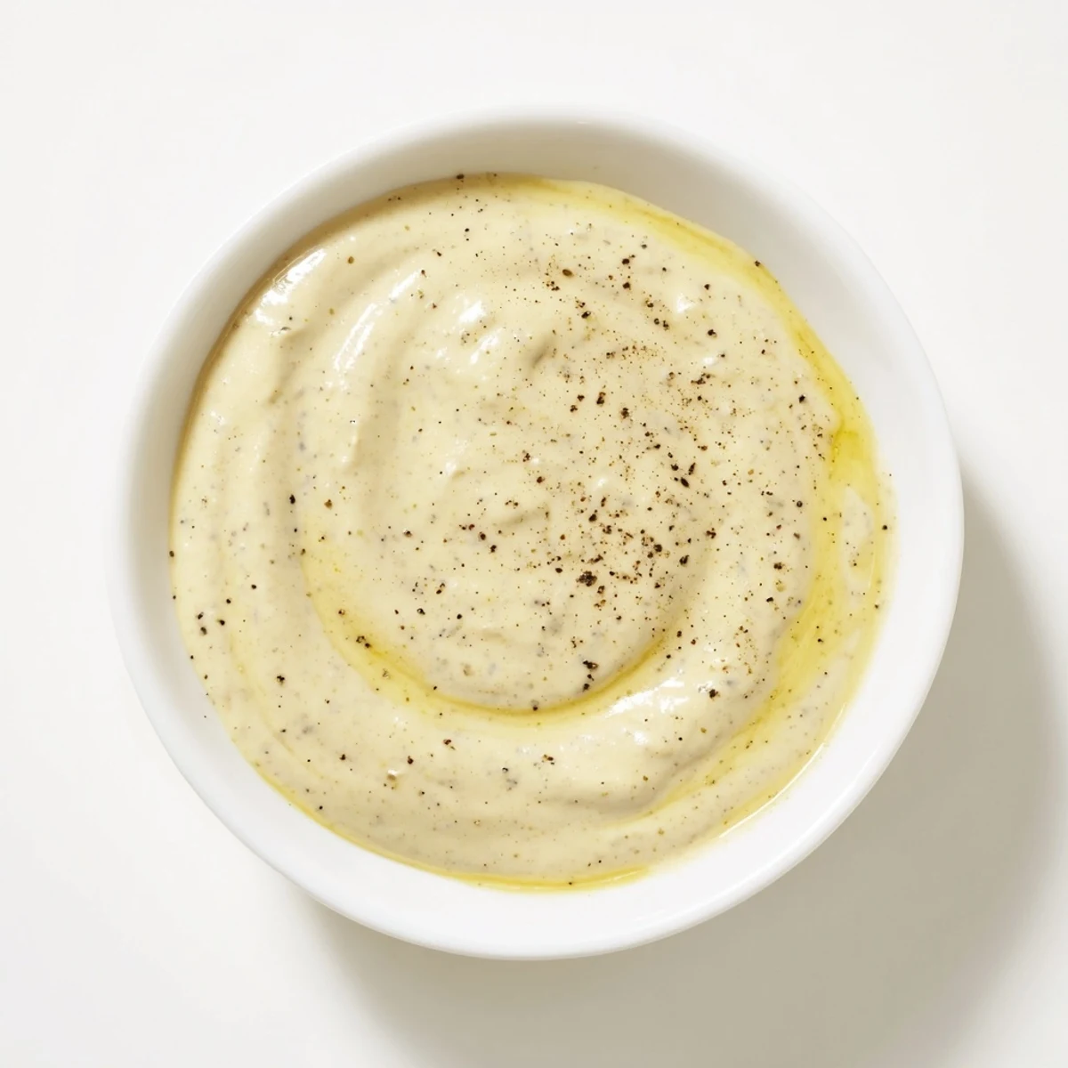 Vibrant homemade Lemon Dijon Dressing in a bowl, showcasing its pale yellow emulsified texture and fresh garlic notes.
