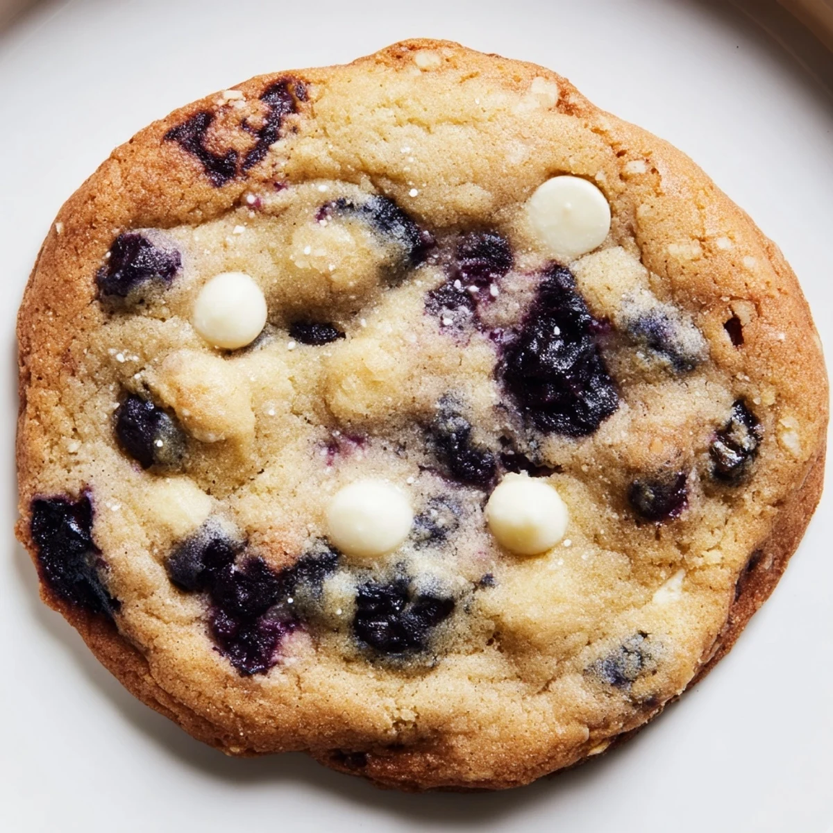 Homemade chewy lemon blueberry cookies with visible lemon zest and plump blueberries on wire cooling rack