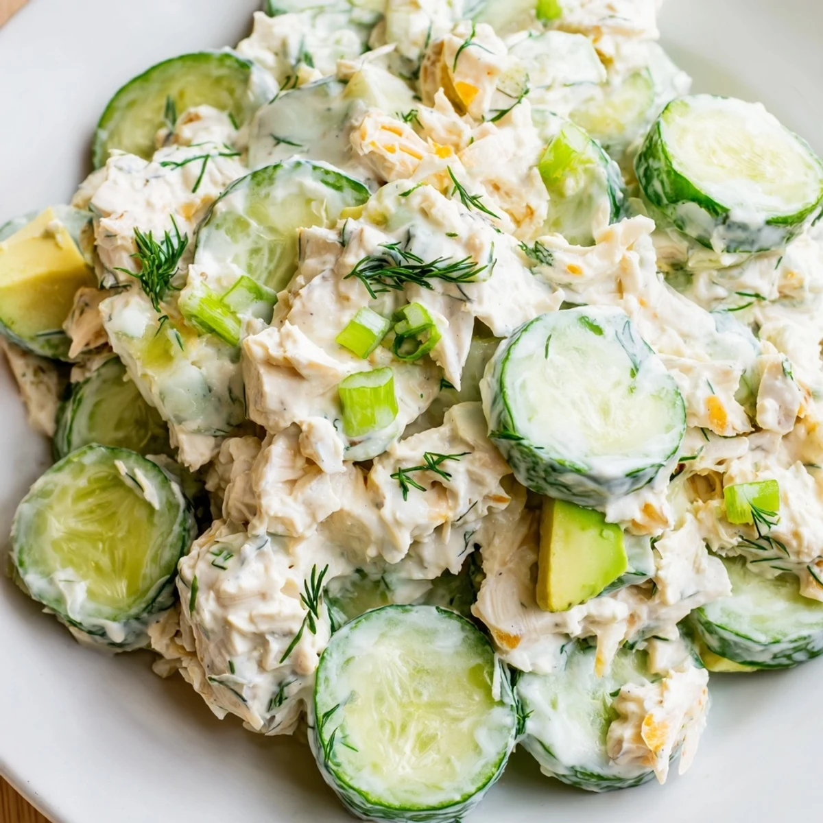 Chilled cucumber salad with crab meat featuring crisp slices and tender sweet seafood