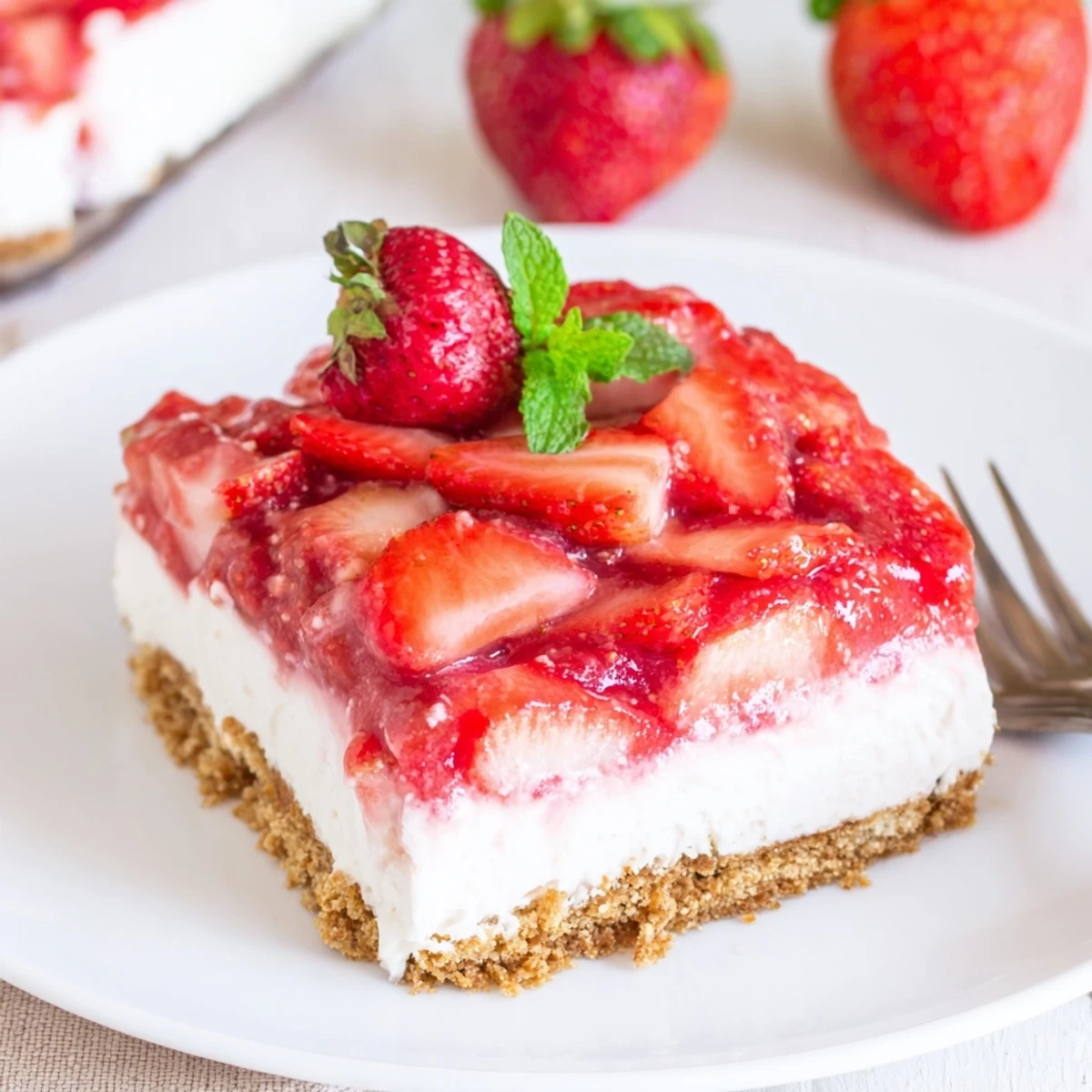 Easy No Bake Strawberry Shortcake Dessert: fluffy whipped cream, macerated strawberries, buttery crumbs