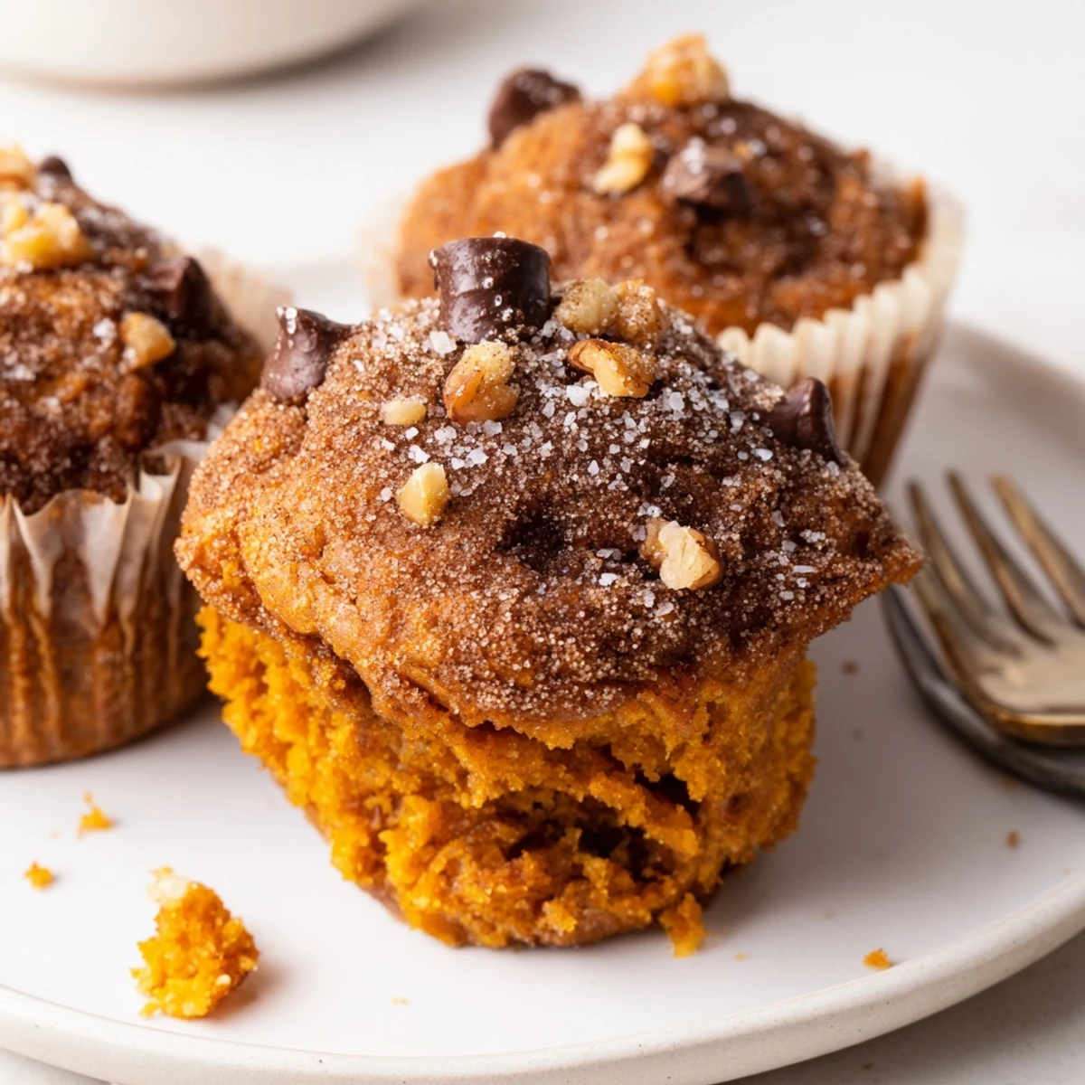 Golden Pumpkin Banana Muffins, banana aroma and warm spice, served with coffee