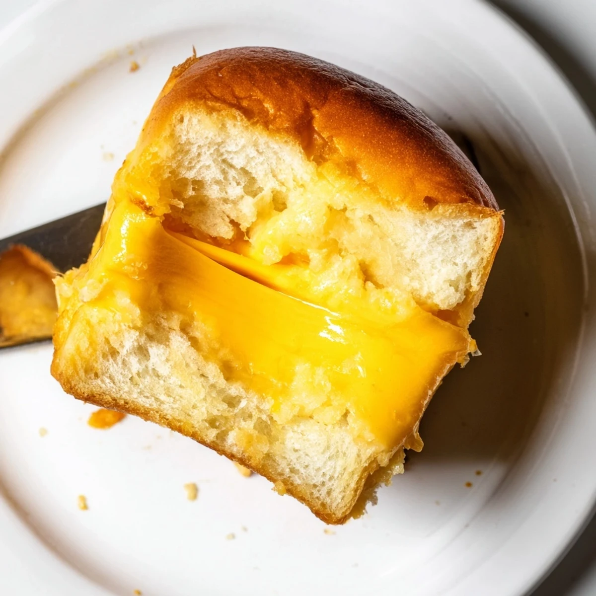 Mini Grilled Cheese Hawaiian Rolls Recipe with gooey cheddar, golden buttered tops