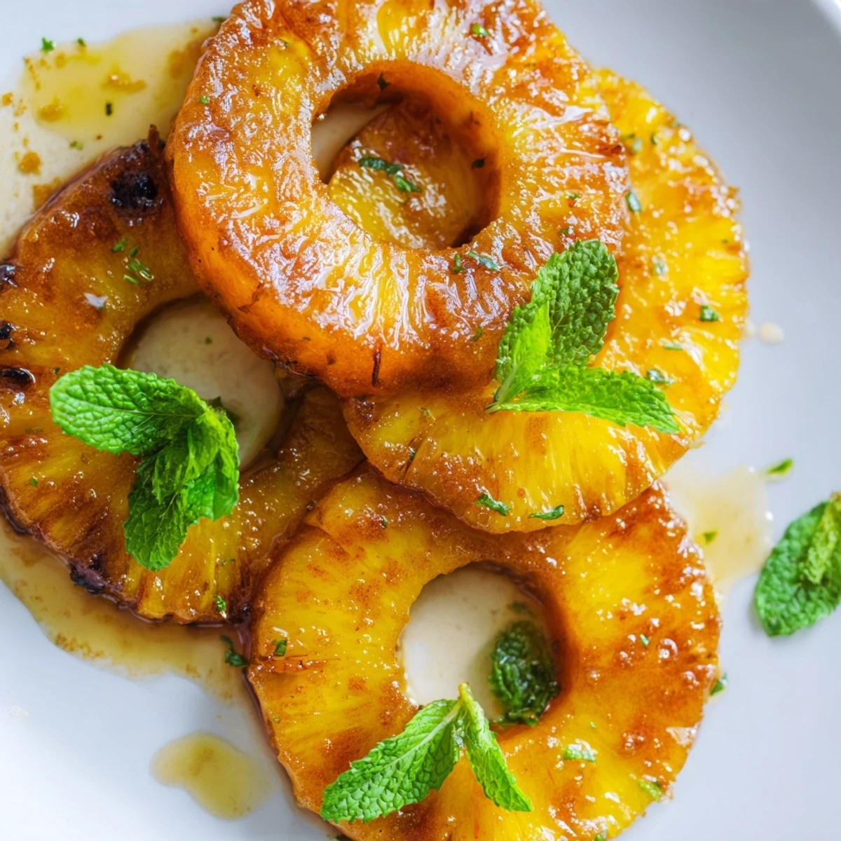 Sweet tropical pineapple slices air fried with lime zest and warm spices until golden brown
