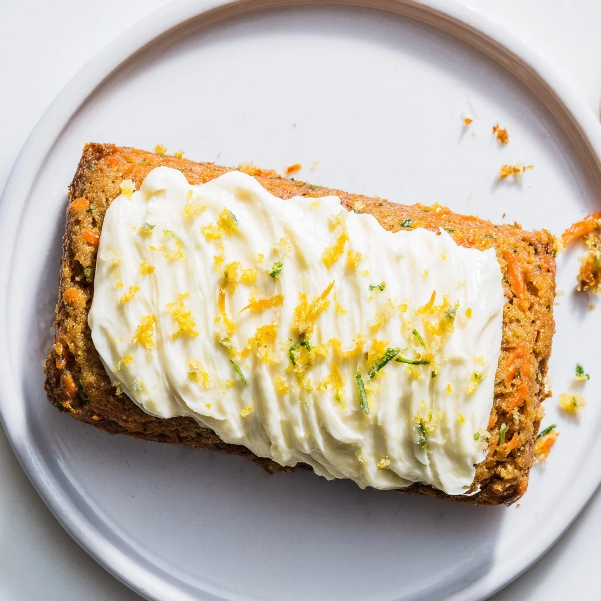 Warm Spiced Ginger Carrot And Zucchini Bars With Lemon Cream Cheese Frosting for teatime.