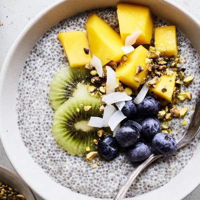 Chilled Coconut Chia Pudding served in jars, perfect for a healthy breakfast
